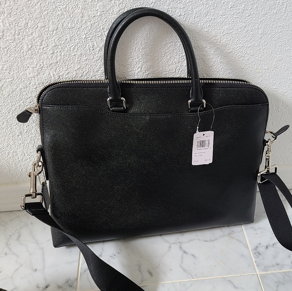 NWT Coach black leather briefcase or laptop bag - Picture 3 of 7